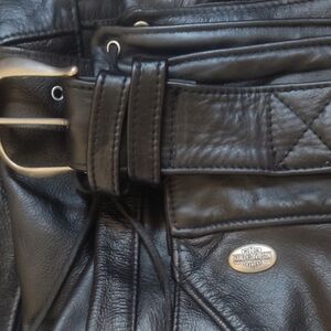 Harley-Davidson Black Leather Jacket with Silver Accents